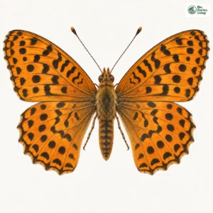 Aquarell: Feuriger Perlmuttfalter