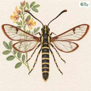 Aquarell: Hauhechel-Glasflügler