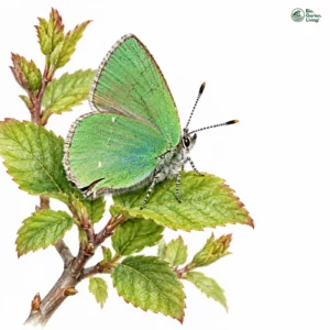 Aquarell: Grüner Zipfelfalter