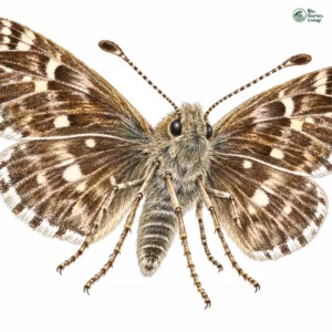 Aquarell: Heilziest-Dickkopffalter