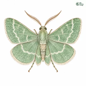 Aquarell: Lauchgrüner Waldheidenspanner