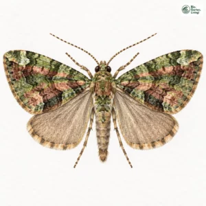 Aquarell: Olivgrüner Linden-Blattspanner
