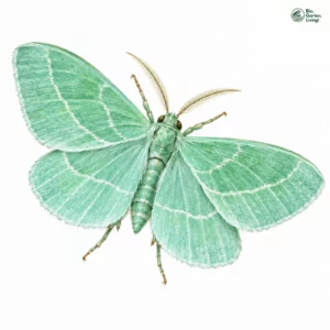 Aquarell: Grüner Waldrebenspanner