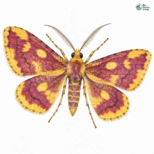 Aquarell: Purpurstreifiger Moorheidenspanner