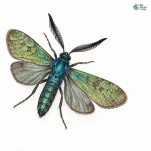 Aquarell: Kupferglanz-Grünwidderchen