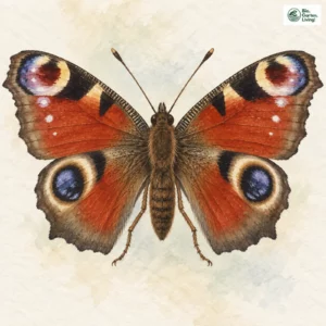 Aquarell: Blauschillernder Feuerfalter