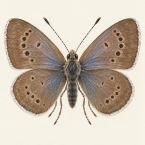 Aquarell: Dunkler Wiesenknopf-Ameisenbläuling