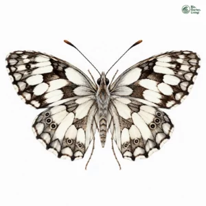 Aquarell: Schachbrettfalter