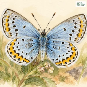 Aquarell: Kronwicken-Bläuling