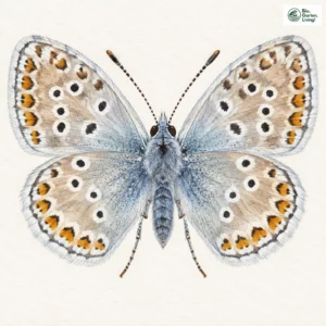 Aquarell: Silber-Bläuling