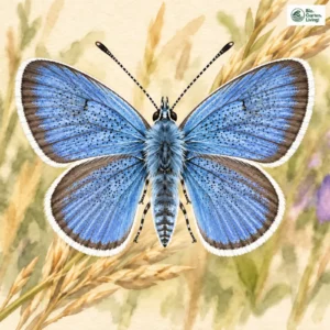 Aquarell: Kleinpunkt-Bläuling