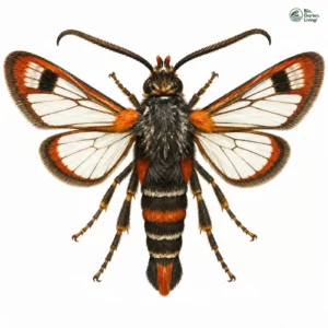 Aquarell: Rostroter Ampfer-Glasflügler
