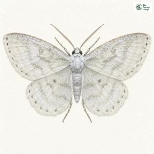 Aquarell: Weißer Johanniskraut-Kleinspanner