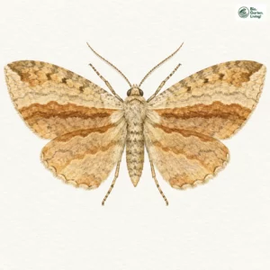 Aquarell: Braunbindiger-Wellenstriemenspanner
