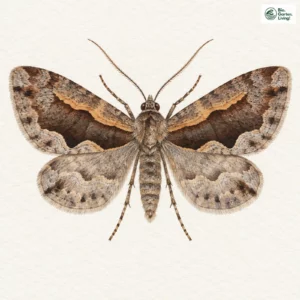 Aquarell: Winkelbindiger Wellenstriemenspanner