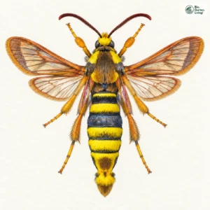Aquarell: Hornissen-Glasflügler
