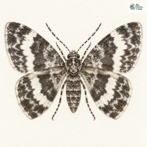 Aquarell: Schwarzer Mondfleck-Blattspanner