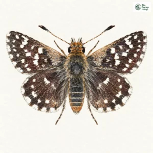 Aquarell: Wiesenknopf-Würfeldickkopffalter