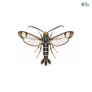 Aquarell: Gelblicher Ampfer-Glasflügler