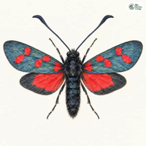 Aquarell: Erdeichel-Widderchen