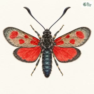 Aquarell: Beilfleck-Widderchen