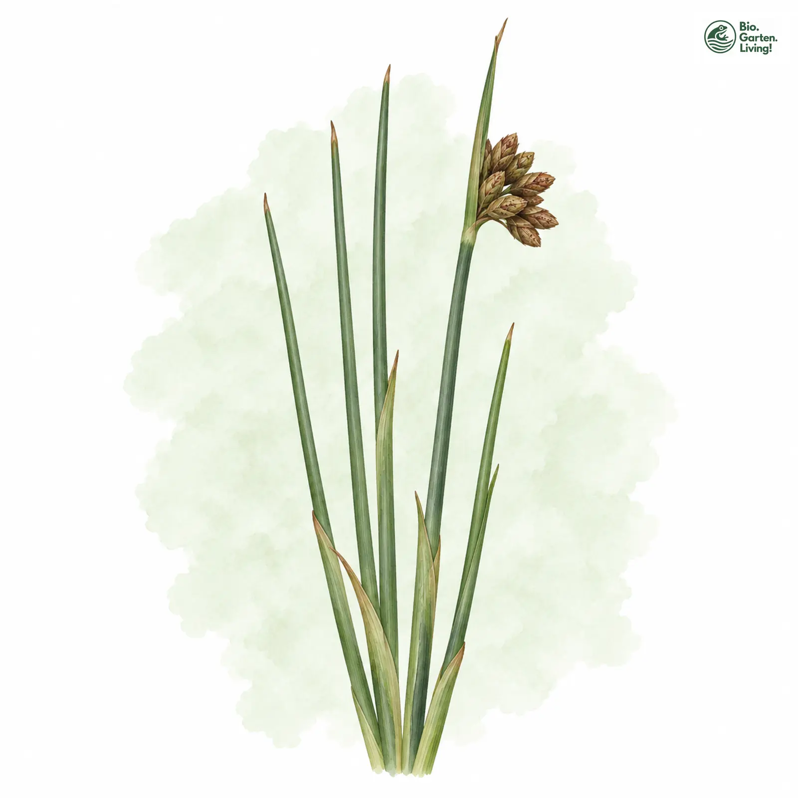 Aquarellzeichnung: Kuekenthal-Teichsimse (Schoenoplectus kuekenthalianus)