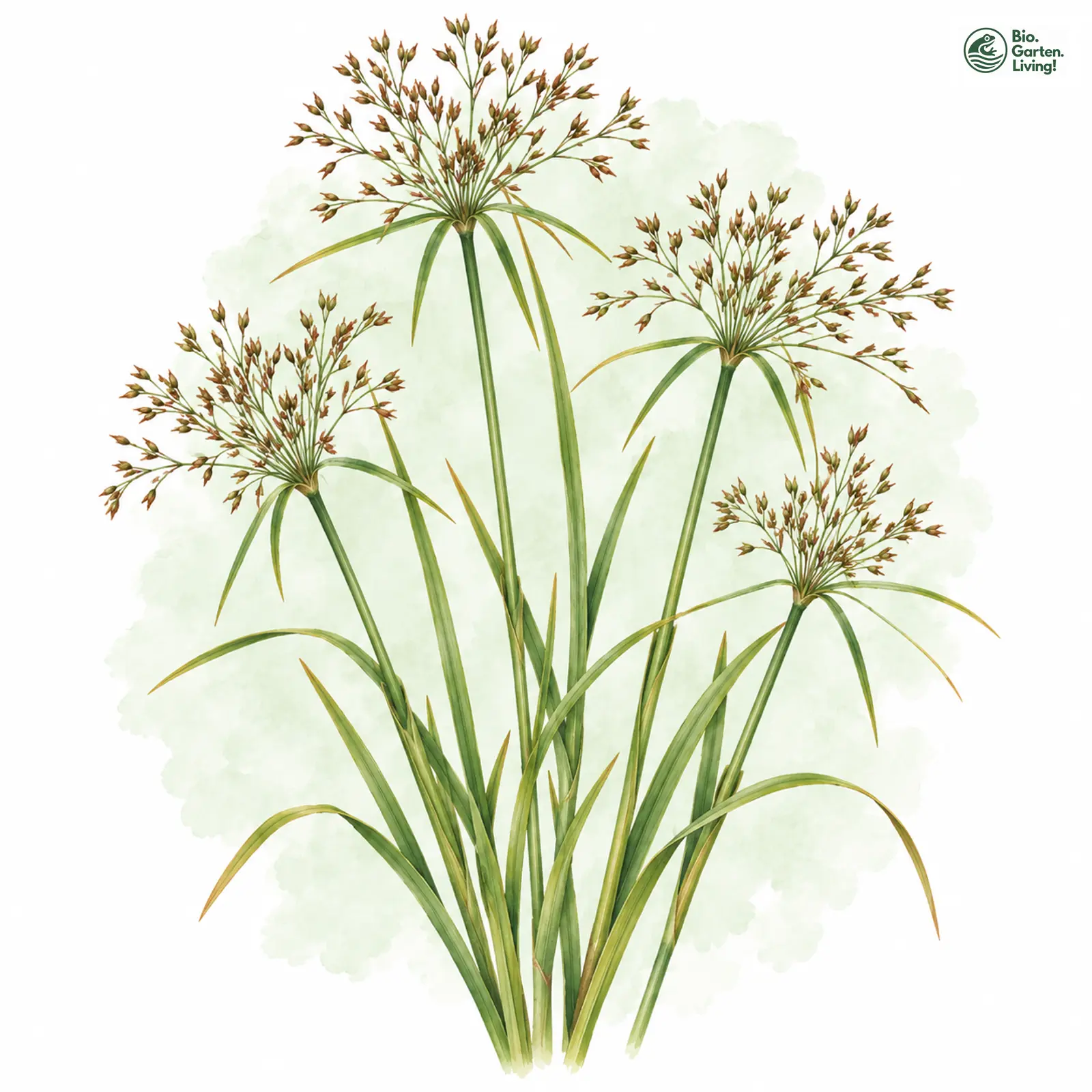 Aquarellzeichnung: Wurzelnde Simse (Scirpus radicans)