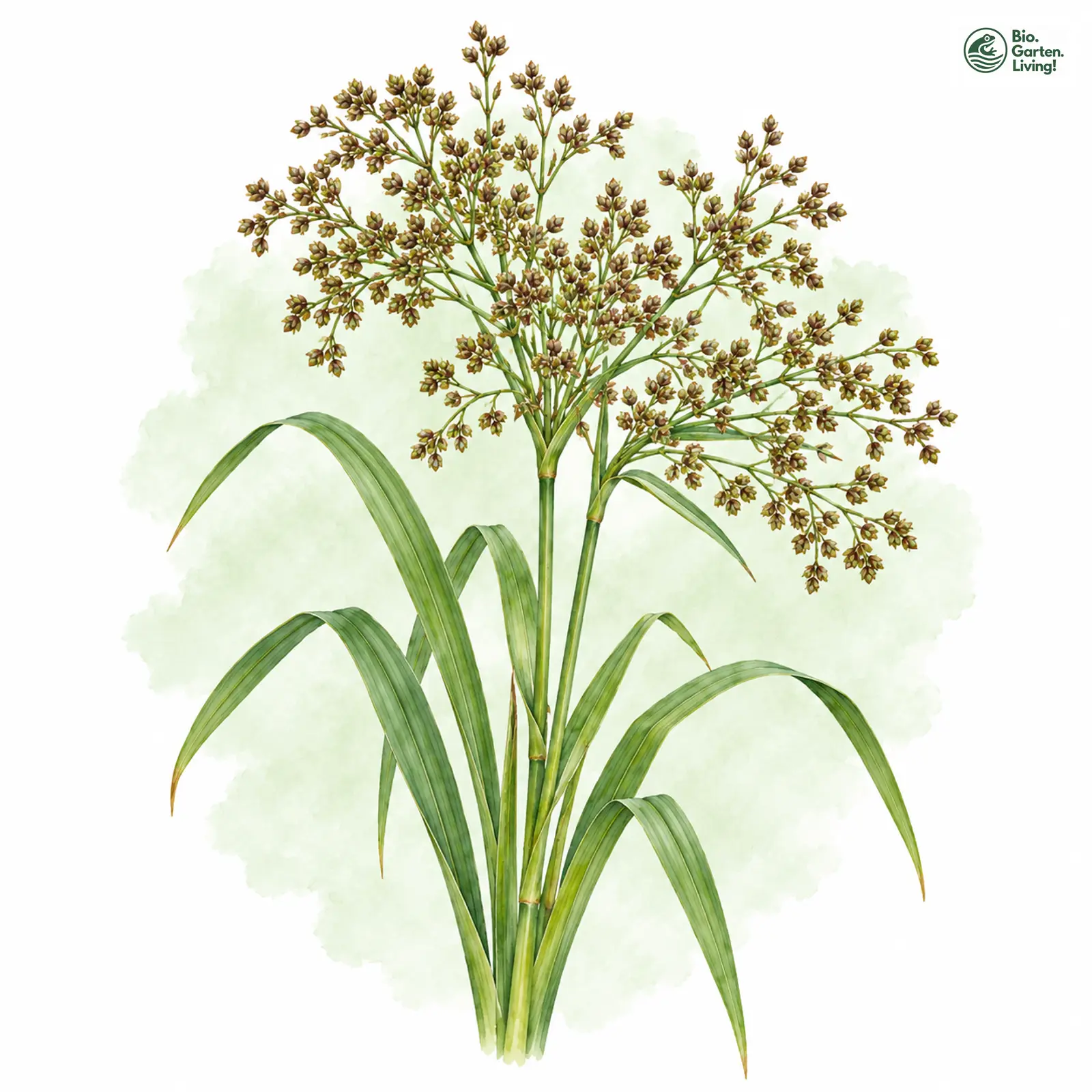 Aquarellzeichnung: Wald-Simse (Scirpus sylvaticus)
