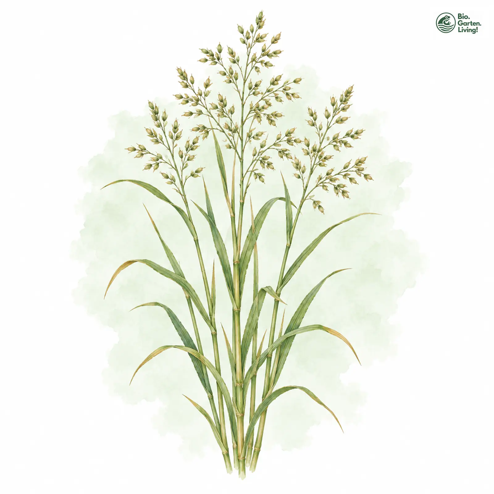 Aquarellzeichnung: Gewöhnliches Schwingelschilf (Scolochloa festucacea)