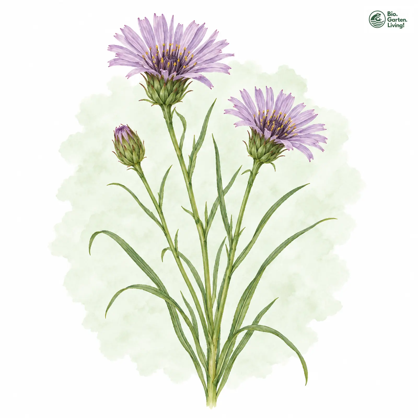 Aquarellzeichnung: Violette Schwarzwurzel (Scorzonera purpurea)
