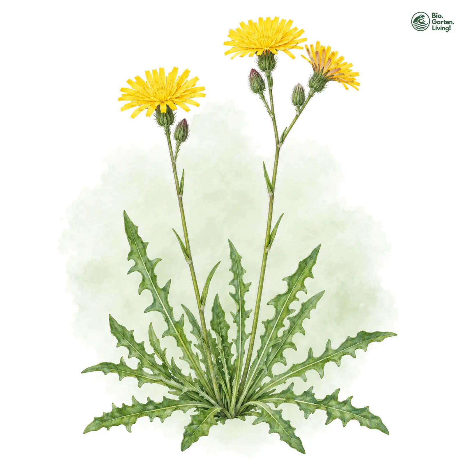 Aquarellzeichnung: Herbst-Schuppenlöwenzahn (Scorzoneroides autumnalis)