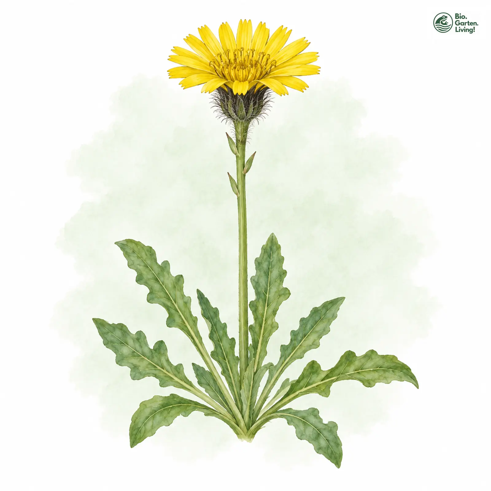 Aquarellzeichnung: Schweizer Schuppenlöwenzahn (Scorzoneroides helvetica)