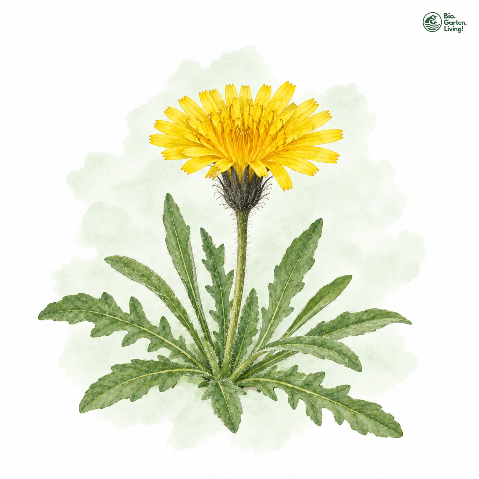 Aquarellzeichnung: Berg-Schuppenlöwenzahn (Scorzoneroides montana)