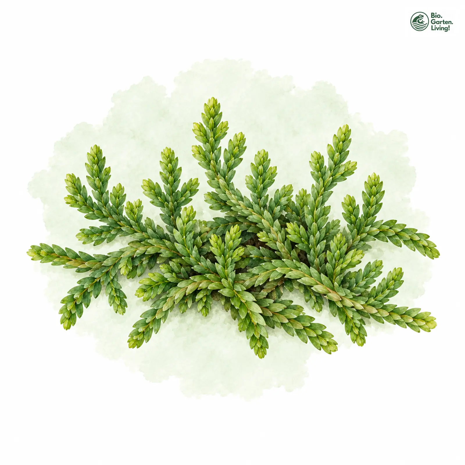 Aquarellzeichnung: Schweizer Moosfarn (Selaginella helvetica)