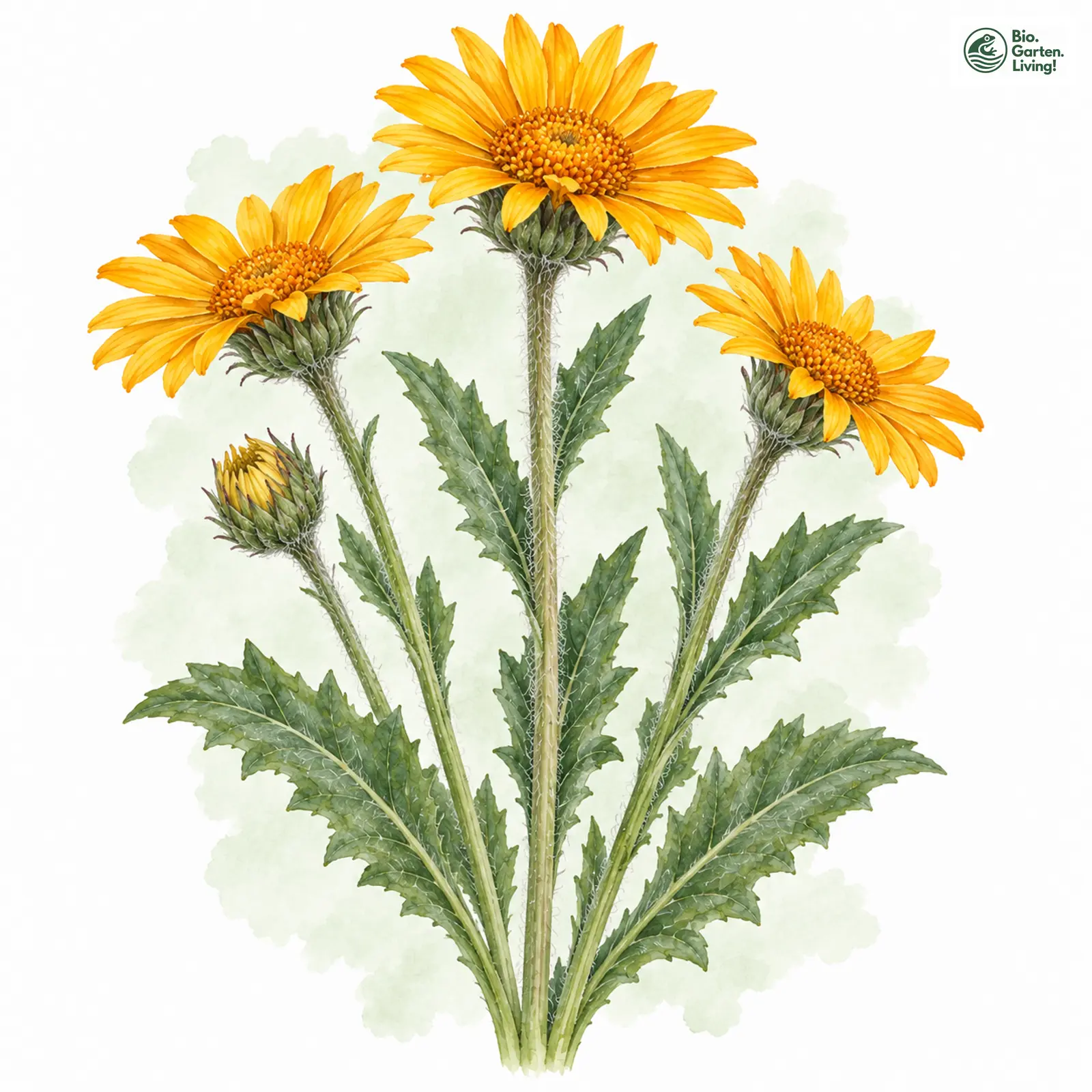 Aquarellzeichnung: Gämswurz-Greiskraut (Senecio doronicum)