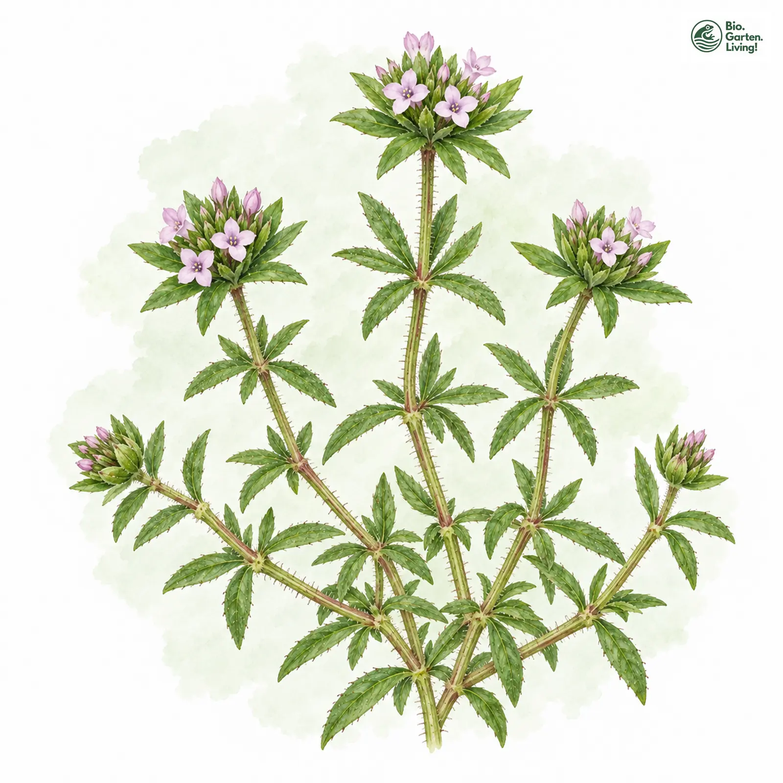 Aquarellzeichnung: Ackerröte (Sherardia arvensis)