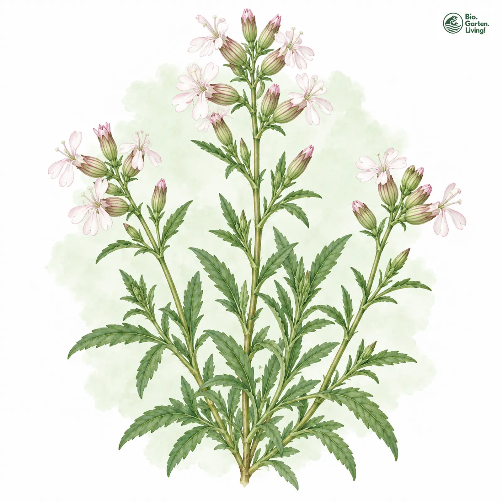 Aquarellzeichnung: Tataren-Leimkraut (Silene tatarica)