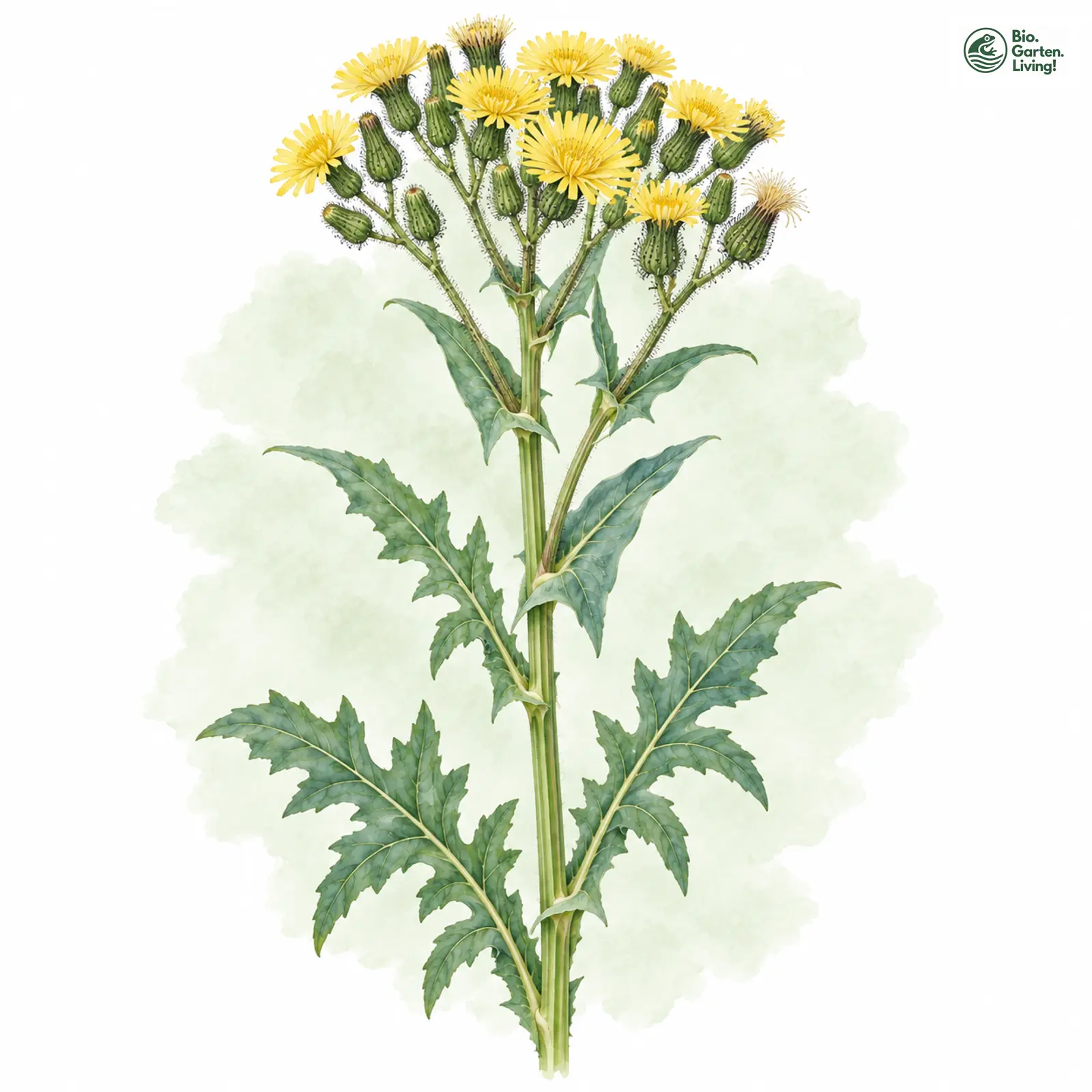 Aquarellzeichnung: Sumpf-Gänsedistel (Sonchus palustris)