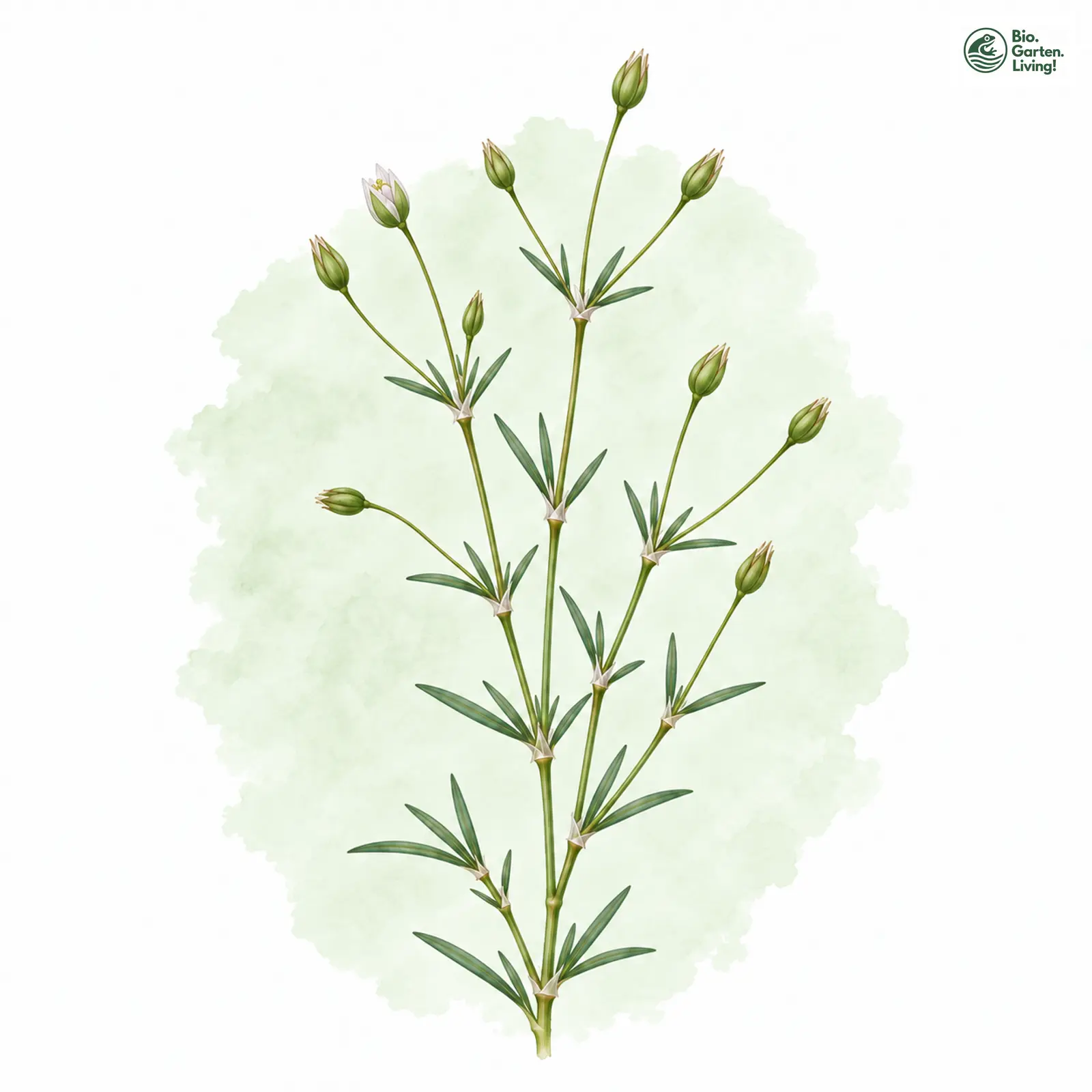 Aquarellzeichnung: Saat-Schuppenmiere (Spergularia segetalis)