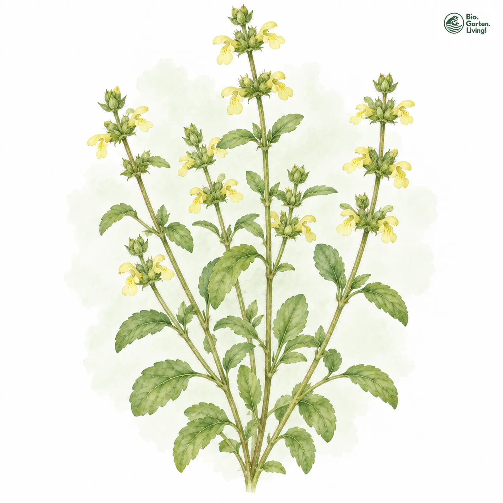 Aquarellzeichnung: Einjähriger Ziest (Stachys annua)