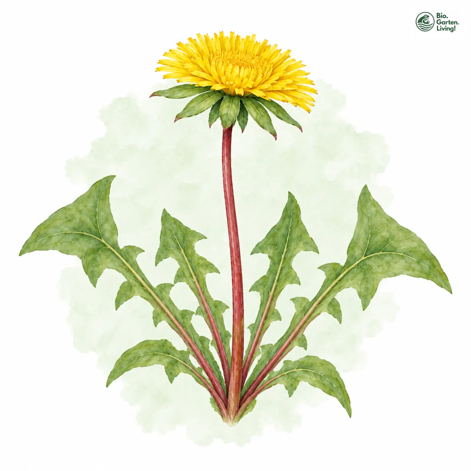 Aquarellzeichnung: Prächtiger Löwenzahn (Taraxacum amplum)