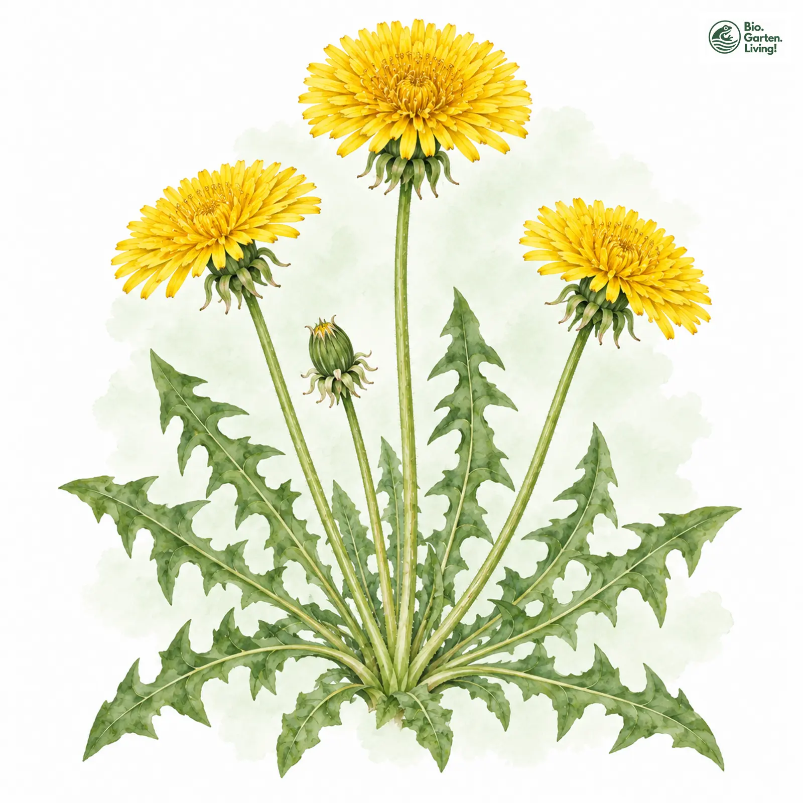 Aquarellzeichnung: Breitfelds Löwenzahn (Taraxacum breitfeldii)