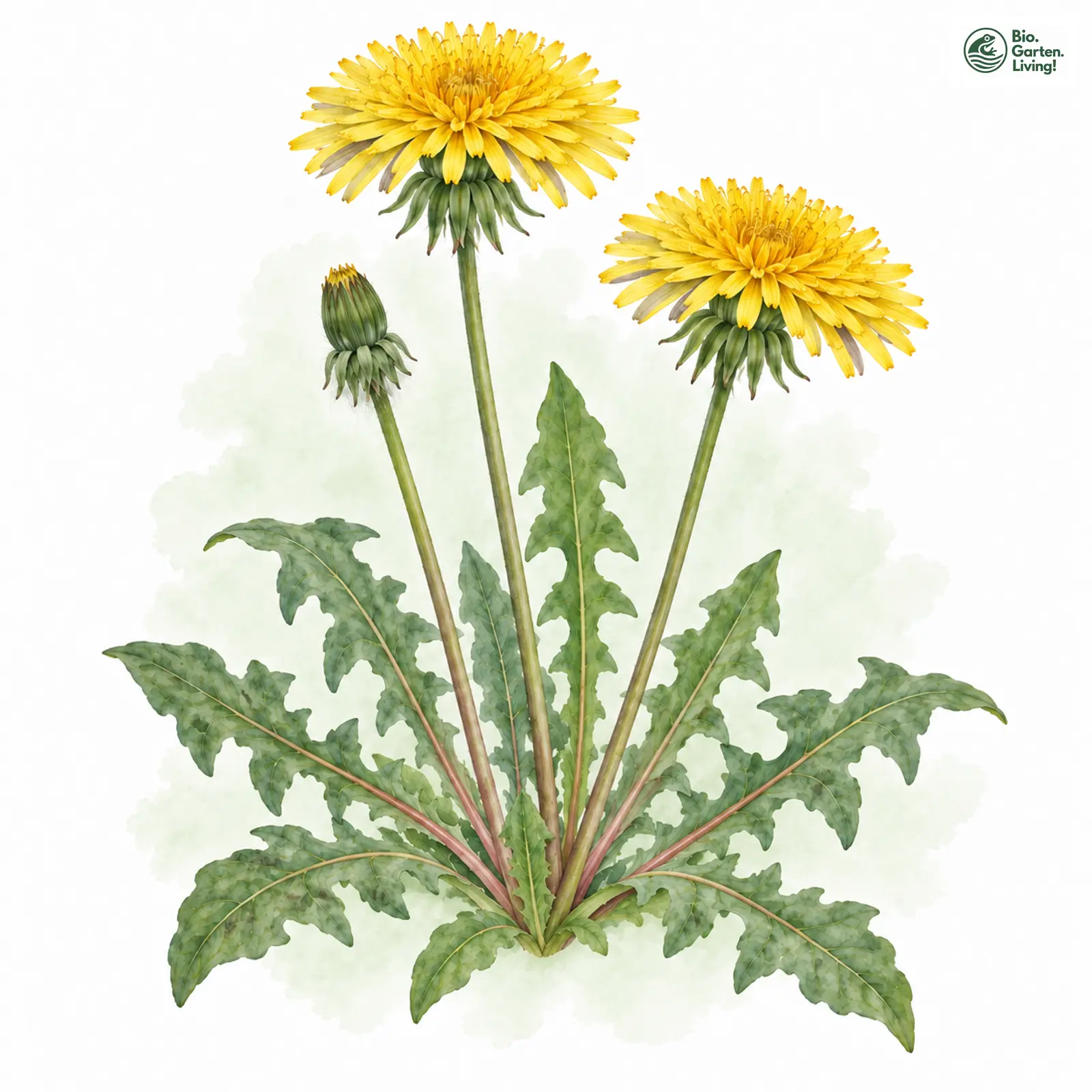 Aquarellzeichnung: Broddesons Löwenzahn (Taraxacum broddesonii)