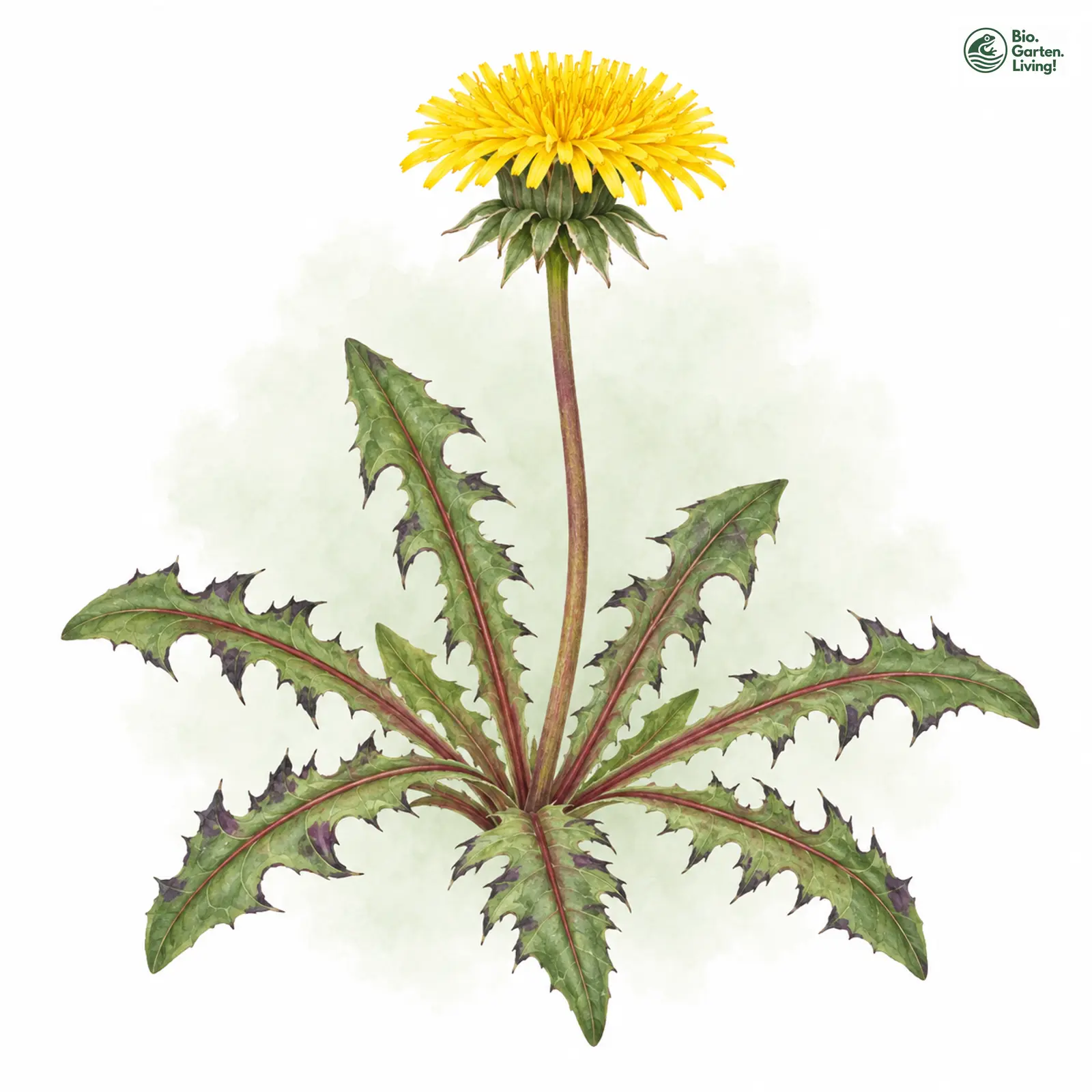 Aquarellzeichnung: Schönfarbiger Löwenzahn (Taraxacum calochroum)