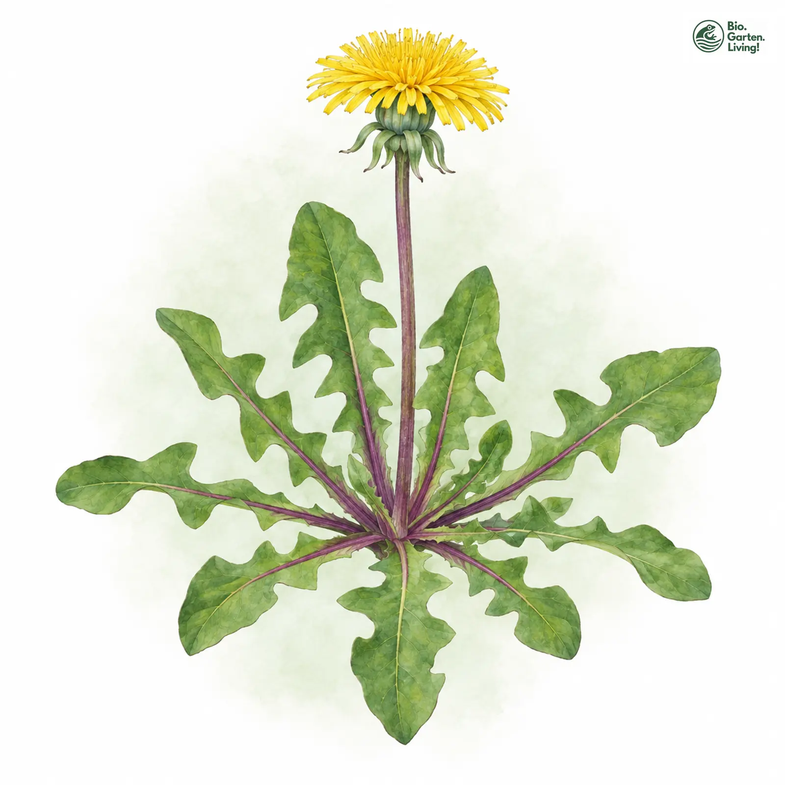 Aquarellzeichnung: Schönspaltiger Löwenzahn (Taraxacum caloschistum)