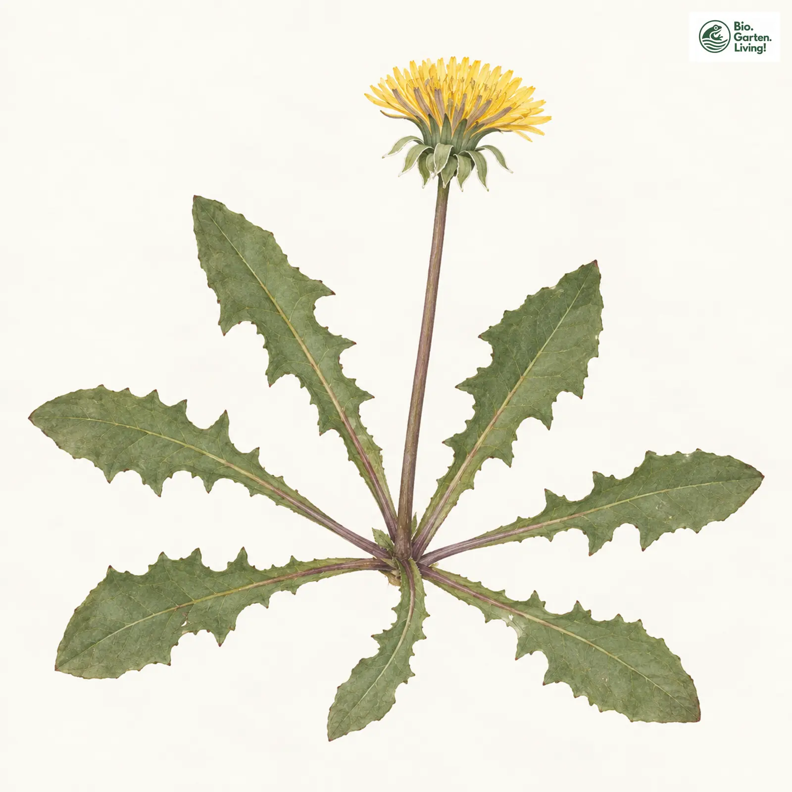 Aquarellzeichnung: Christiansen-Löwenzahn (Taraxacum christiansenii)