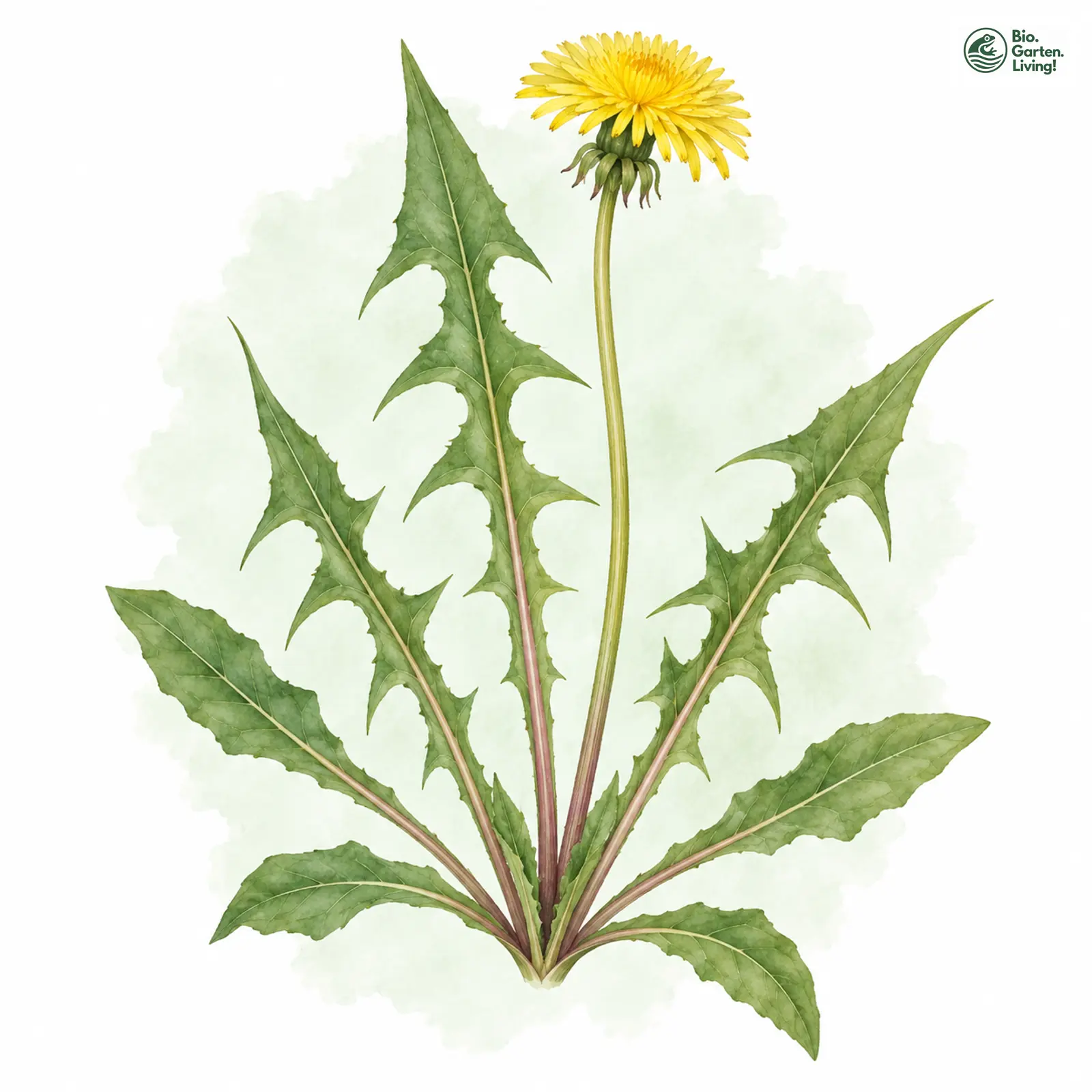Aquarellzeichnung: Großlappiger Löwenzahn (Taraxacum copidophyllum)