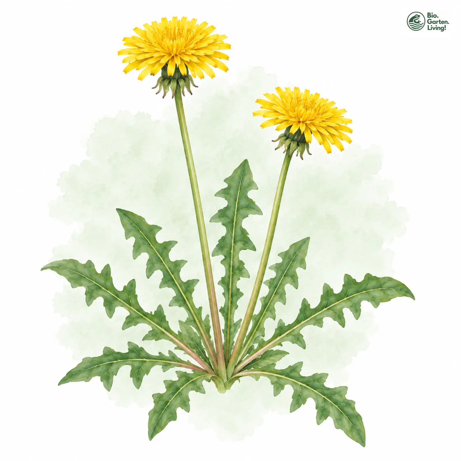 Aquarellzeichnung: Herzblättriger Löwenzahn (Taraxacum cordatifolium)