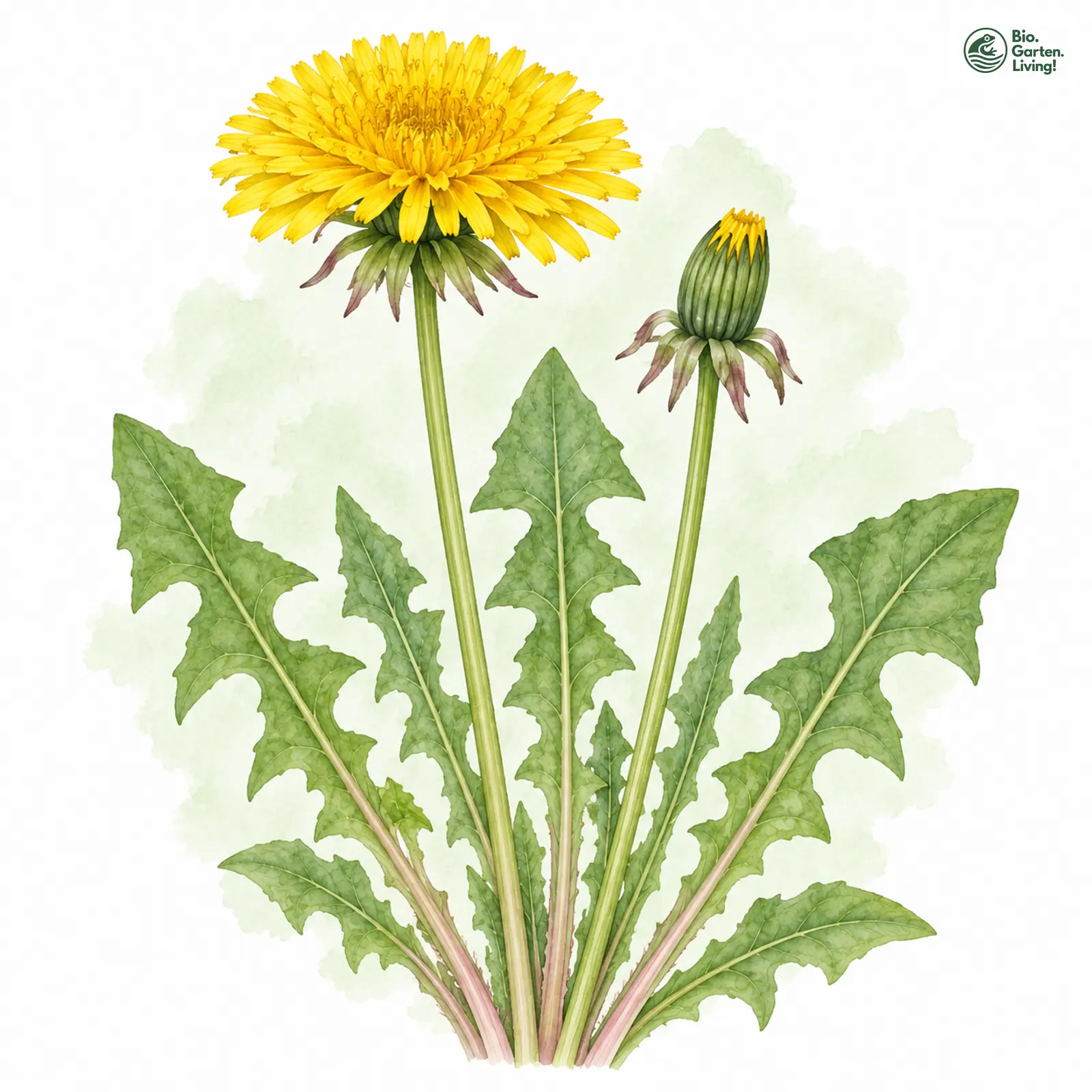 Aquarellzeichnung: Ekmann-Löwenzahn (Taraxacum ekmanii)