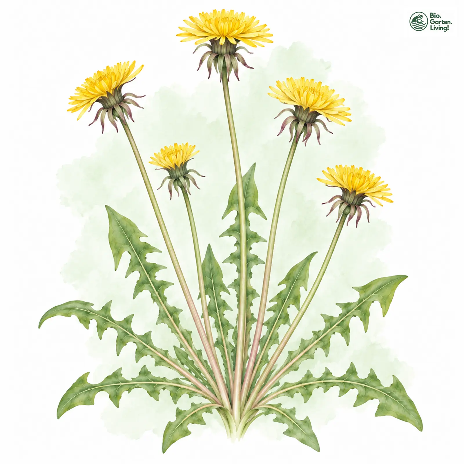 Aquarellzeichnung: Fagerstroem-Löwenzahn (Taraxacum fagerstroemii)